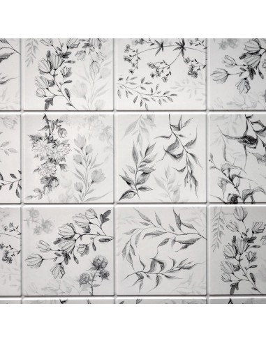 Panou decorativ, PVC, model flori de camp, gri,...