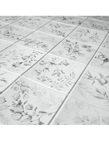 Panou decorativ, PVC, model flori de camp, gri,...