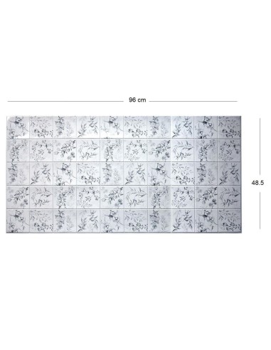 Panou decorativ, PVC, model flori de camp, gri,...