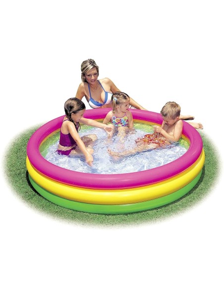Piscina gonflabila copii, Intex, Rainbow design, 290 Litri, 147 x 33 cm, 57422