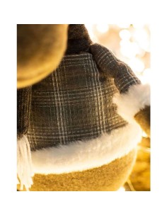 Decoratiune Craciun, ren in carouri, maro si gri, blanita... 2