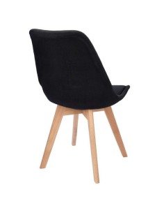 Scaun bucatarie/living, stofa, lemn, negru, 49x55x82 cm,... 2