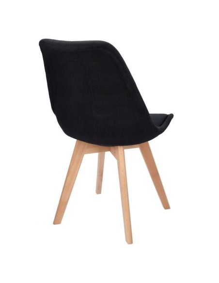 Scaun bucatarie/living, stofa, lemn, negru, 49x55x82 cm, Alta