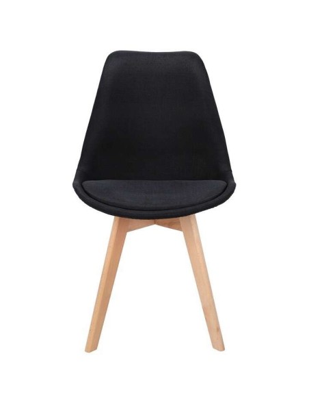 Scaun bucatarie/living, stofa, lemn, negru, 49x55x82 cm, Alta