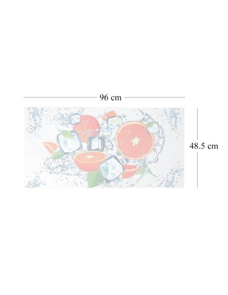 Panou decorativ, PVC, model portocale, alb si portocaliu, 96x48.5 cm