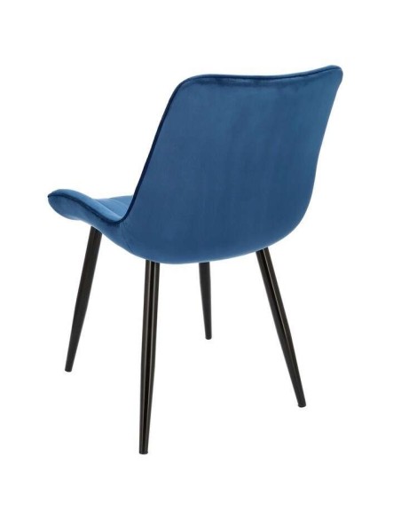 Scaun bucatarie/living, catifea, metal, albastru, 54x61x83 cm, Viva
