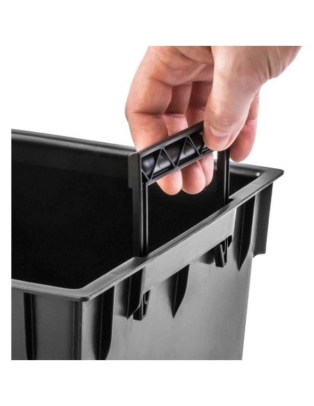 Ghiveci de flori, Prosperplast, Rato Low, patrat, 6.8 L, imitatie ratan, maro, 20x20x20.2 cm