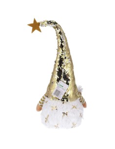 Decoratiune Craciun, pitic, LED, auriu si alb, 18x47 cm,... 2