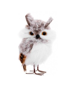 Decoratiune iarna, bufnita, gri, 6x7x12.5 cm, Magic Home