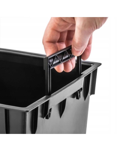 Ghiveci de flori, Prosperplast, Rato Low, patrat, 6.8 L, imitatie ratan, alb, 20x20x20.2 cm