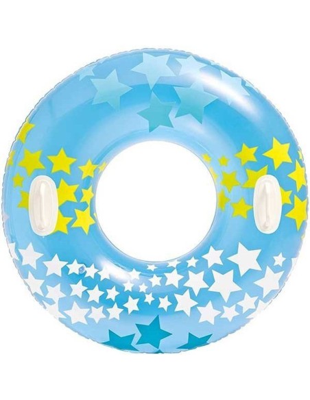 Colac gonflabila pentru inot copii, cu manere, Intex Stars, 59256, 91 cm, diverse culori