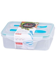 Cutie/caserola alimente, plastic, etansa, albastru, 1... 2