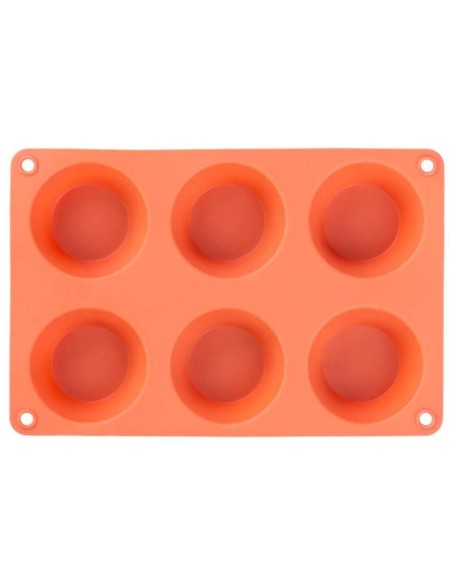 Forma coacere pentru briose, 6 forme, silicon, rosu, 23.7x16x3 cm, MagicHome