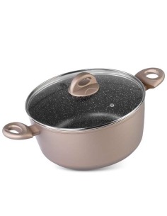 Oala rotunda cu capac, 5.9L, 28cm, Coffee Brown Line,...