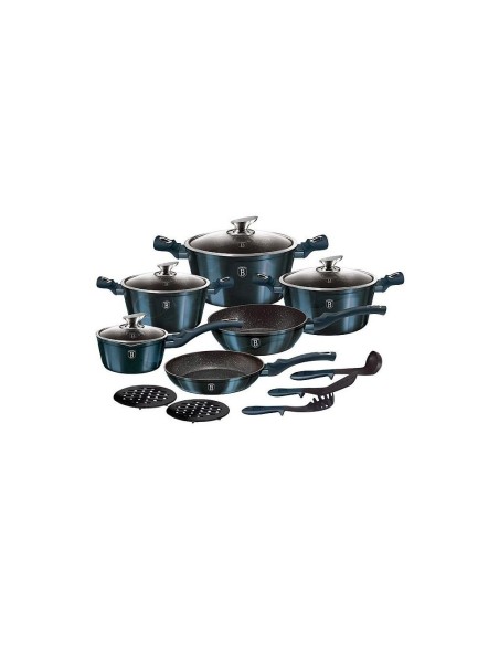Set oale, cratite si tigai marmorate, 15 piese, din aluminiu forjat, METALLIC LINE Aquamarine Edition, Berlinger Haus, BH 1885