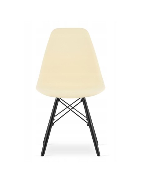 Scaun stil scandinav, Artool, Osaka, PP, lemn, crem si negru, 46x54x81 cm