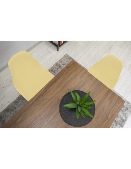 Scaun stil scandinav, Artool, Osaka, PP, lemn, crem si negru, 46x54x81 cm