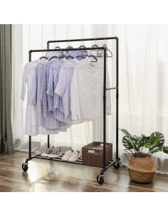 Suport mobil cu roti pentru haine, Songmics, cu raft... 2