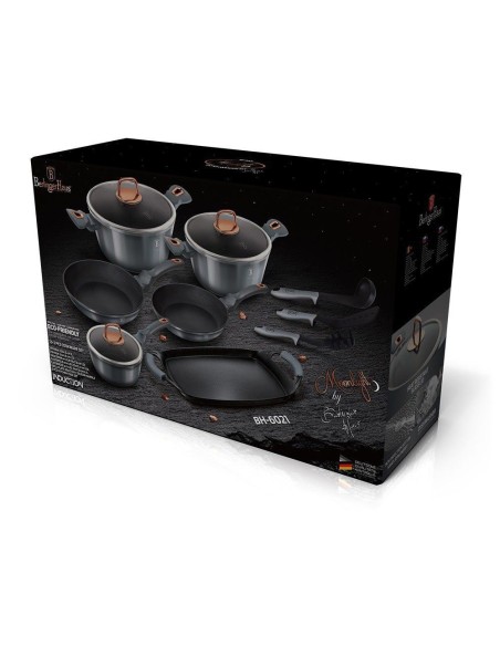 Set oale, cratite si tigai marmorate, 12 piese, din aluminiu forjat, Moonlight Edition, Berlinger Haus, BH 6021