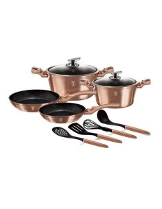 Set oale si tigai marmorate, 10 piese, din aluminiu...