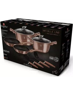 Set oale si tigai marmorate, 10 piese, din aluminiu... 2