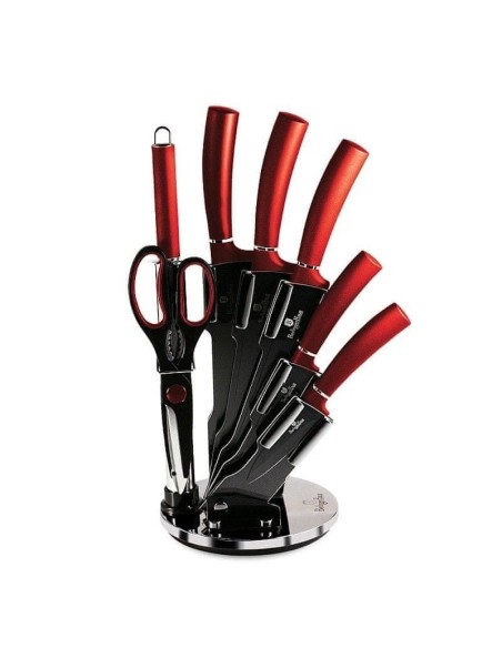Set de cutite cu suport, 8 piese, Black Burgundy Collection, Berlinger Haus, BH 2562