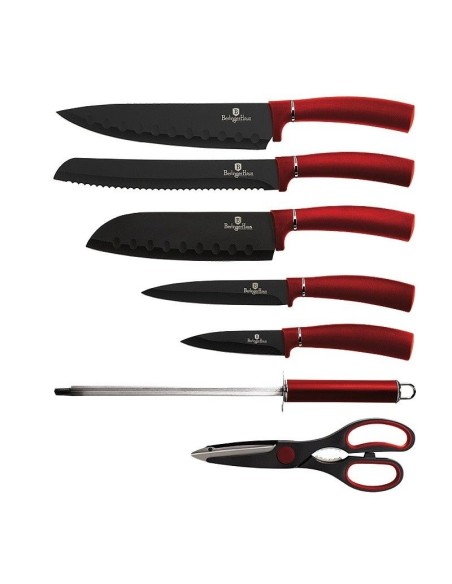 Set de cutite cu suport, 8 piese, Black Burgundy Collection, Berlinger Haus, BH 2562