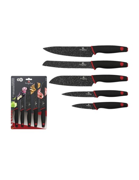 Set de Cutite 5 piese , Stone Touch Line, Berlinger Haus, BH 2371, negru-rosu