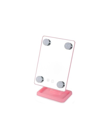 Oglinda cosmetica, Verk Group, cu LED, unghi reglabil, 4xAA, diferite culori, 18.5x11x29.5 cm