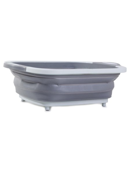 Uscator, scurgator pentru camping, Verk Group, silicon, pliabil, gri, 5 L, 40x30x12.5 cm