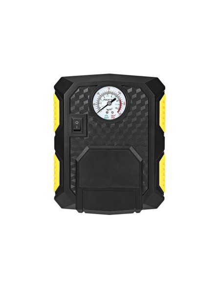 Compresor aer auto, Verk Group, 12 V, 150 PSI, 10 bar, cu LED, manometru, 19.5x15.5x7.5 cm