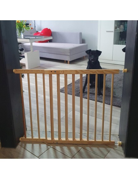 Poarta, grilaj, de siguranta, protectie copii, Isotrade, lemn, 66x117x68 cm