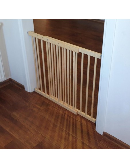 Poarta, grilaj, de siguranta, protectie copii, Isotrade, lemn, 66x117x68 cm