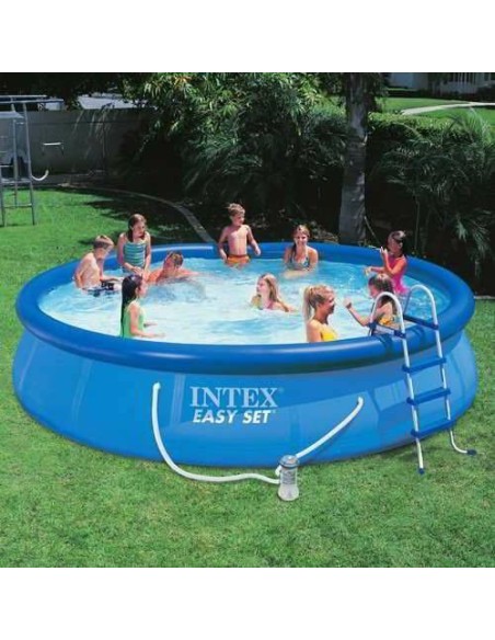 Piscina family gigant, Easy Set, Intex 56414, 457 x 91cm, cu pompa filtrare si scara, 10680 litri