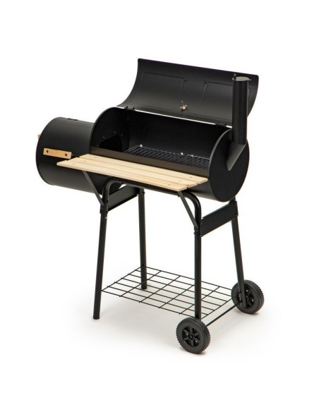 Gratar de gradina sau camping, 2 in 1 mare, pe carbune cu capac, termometru, afumatoare si accesorii, modernhome jy-061