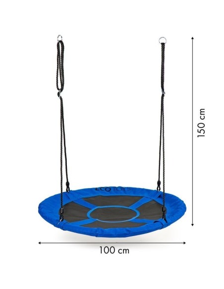 Leagan de gradina pentru copii, 100 cm, albastru, ecotoys, boc100