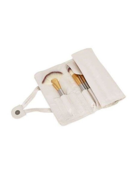 Pensule de machiaj, multifunctional, husa alba, set 18 piese, Isotrade