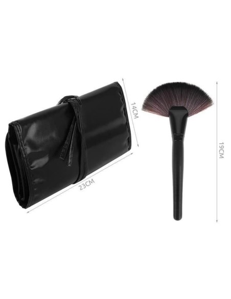 Pensule de machiaj, multifunctionale, husa neagra, set 24 piese, Isotrade