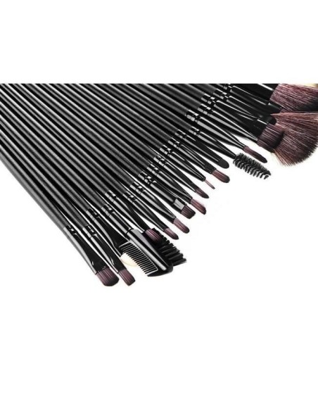 Pensule de machiaj, multifunctionale, husa neagra, set 24 piese, Isotrade