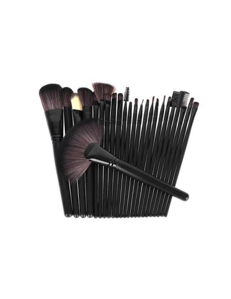 Pensule de machiaj, multifunctionale, husa neagra, set 24 piese, Isotrade
