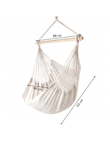 Hamac de gradina tip scaun brazilian, alb, Ecotoys, GW-919