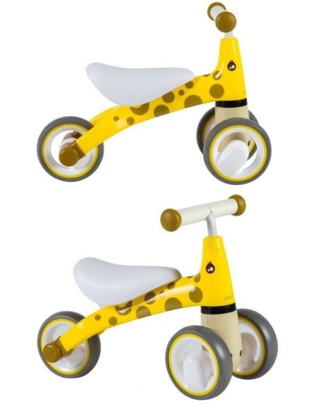 Tricicleta fara pedale, Girafa Portocalie Galbena, Ecotoys, 39x22x50 cm,  LB1603