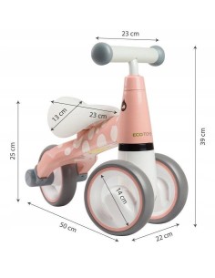 Tricicleta fara pedale, Flamingo Roz Pink, Ecotoys,... 2