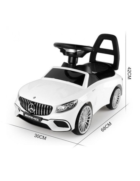 Masinuta fara pedale, de impins pentru copii, Mercedes, Ecotoys, 5528, alb