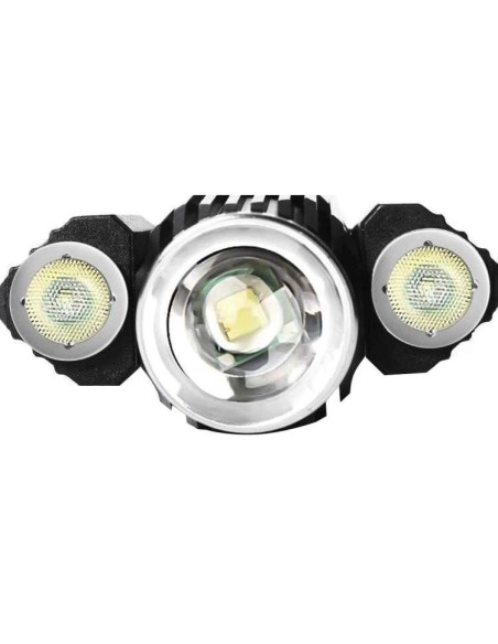 Lanterna aluminiu, LED T6 + CREE, 300 lm, zoom, USB, Trizand