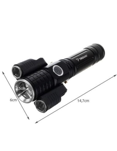 Lanterna aluminiu, LED T6 + CREE, 300 lm, zoom,...