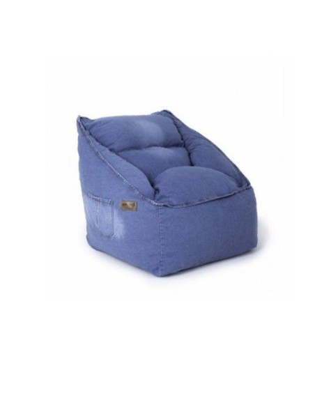 Fotoliu tip para, Big Jean Bean Bag, textil tip jolly jeans umplut cu perle polistiren, albastru
