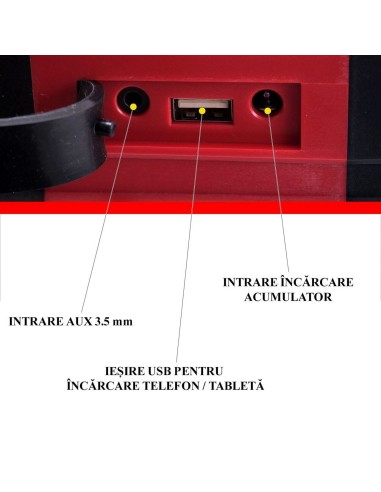 Boxa portabila, bluetooth, cu acumulator 4 Ah,...
