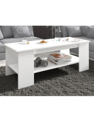 Masa de cafea, placa laminata, 1 raft, alb,...