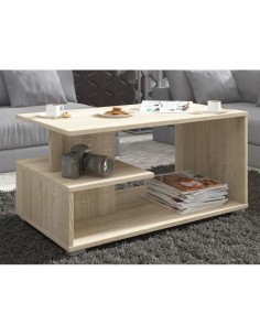 Masa de cafea, placa laminata, stejar, 90x51x45 cm 2